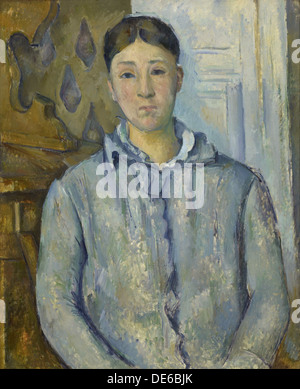 Madame Cézanne in Blau, 1890. Artist: Cézanne, Paul (1839-1906) Stockfoto