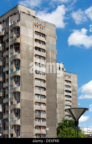 Wroclaw, Polen, Wolkenkratzer der Siedlung Plac Grunwaldzki Stockfoto