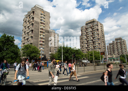 Wroclaw, Polen, Wolkenkratzer der Siedlung Plac Grunwaldzki Stockfoto