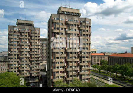 Wroclaw, Polen, Wolkenkratzer der Siedlung Plac Grunwaldzki Stockfoto