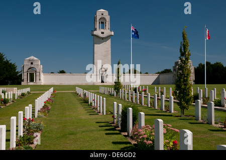 Die Australian National War Memorial und Soldatenfriedhof, Villers-Bretonneux, Somme Stockfoto