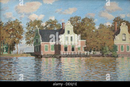 Häuser am Ufer des Flusses Zaan, 1871-1872. Künstler: Monet, Claude (1840-1926) Stockfoto