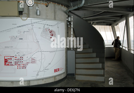 Schönefeld, Deutschland, Innenministerium Infotower am Flughafen Berlin Brandenburg Stockfoto