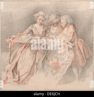 Die Stickt. Artist: Portail, Jacques-André (1695-1759) Stockfoto