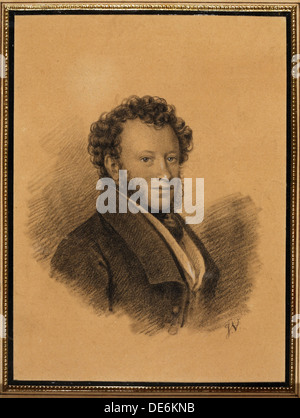 Porträt des Autors Alexander S. Pushkin (1799-1837), 1827. Künstler: Vivien, Joseph (1793-1852) Stockfoto