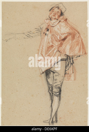 Studie einer stehende Tänzerin mit ausgestrecktem Arm, 1710. Künstler: Watteau, Jean Antoine (1684-1721) Stockfoto