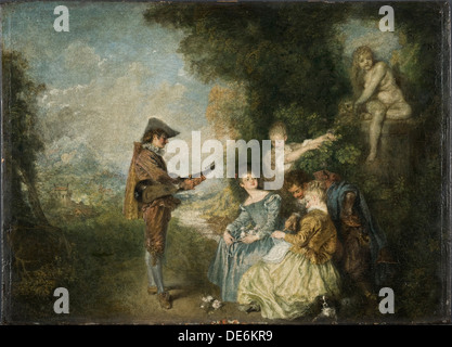 Die Liebe Lektion, 1716-1717. Künstler: Watteau, Jean Antoine (1684-1721) Stockfoto