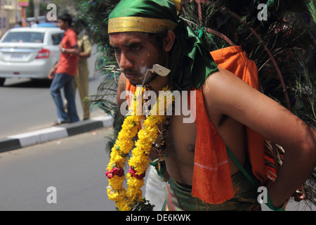 Kavadi Hindu devotees Paravai Vel Kavadi Stockfoto