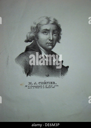 Porträt des Dichters und Dramatikers Marie-Joseph Chénier (1764-1811). Künstler: Anonym Stockfoto