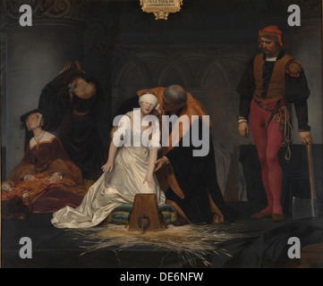 Die Hinrichtung der Lady Jane Grey, 1833. Künstler: Delaroche, Paul Hippolyte (1797-1856) Stockfoto