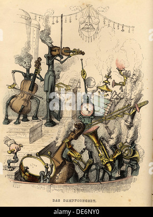 Dampf-Konzert, 1844. Künstler: Grandville, Jean-Jacques (1803-1847) Stockfoto