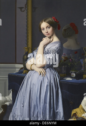 Louise de Broglie, Comtesse d'Haussonville, 1845. Künstler: Ingres, Jean Auguste Dominique (1780-1867) Stockfoto