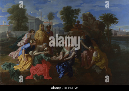 Die Feststellung des Moses, 1651. Künstler: Poussin, Nicolas (1594-1665) Stockfoto