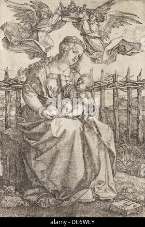 Jungfrau Maria von zwei Engeln gekrönt, 1518. Artist: Dürer, Albrecht (1471-1528) Stockfoto