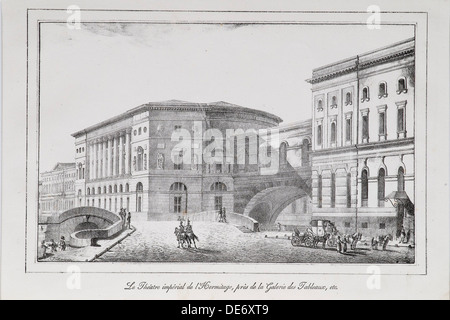 Das Eremitage-Theater in Sankt Petersburg (Serie Ansichten von St. Petersburg), der 1820er Jahre. Künstler: Pluchart, Alexander (1777-1827) Stockfoto