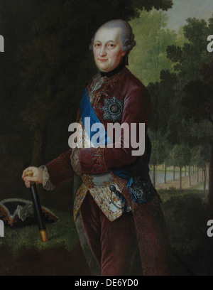 Porträt von Peter von Biron (1724 – 1800), Herzog von Kurland und bedeutendste, 1781. Künstler: Barisien, Friedrich Hartmann (1724-1796) Stockfoto