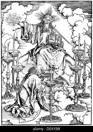 St John's Vision von Christus und die sieben Leuchter (aus der Apokalypse), C. 1497. Artist: Dürer, Albrecht (1471-1528) Stockfoto