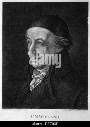 Porträt des Dichters und Schriftstellers Christoph Martin Wieland (1733-1813). Künstler: Steinla, Moritz (1791-1858) Stockfoto