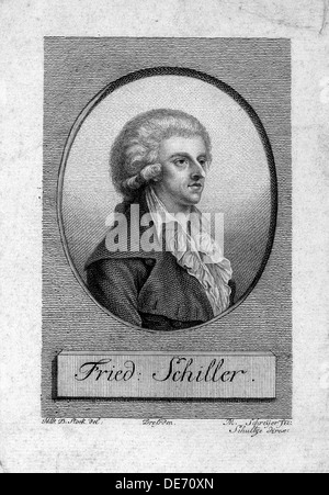 Porträt von Friedrich von Schiller (1759-1805). Künstler: Lager, Dora (1759-1832) Stockfoto