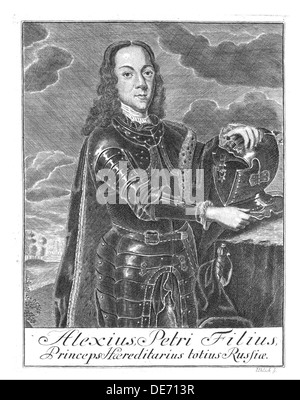 Porträt des Zarewitsch Alexej Petrowitsch Russlands (1690-1718), ca. 1730. Künstler: Wortmann, Christian Albrecht (1680-1760) Stockfoto