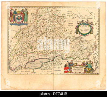 Landkarte von Russland (aus: Theatrum Orbis Terrarum...), 1645. Künstler: Blaeu, Willem Janszoon (1571-1638) Stockfoto