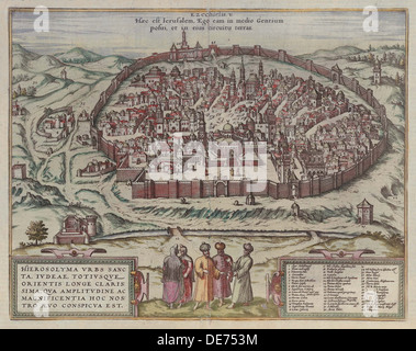 Die Jerusalem Karte (Aus: Jansson, 31.01.Illustriorum Hispaniae urbium Tabulae, Amsterdam, 1657), 1657. Artist: Hogenberg, Frans (1535-1590) Stockfoto