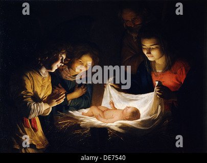 Die Anbetung der das Jesuskind, c. 1620. Künstler: Honthorst, Gerrit van (1590-1656) Stockfoto