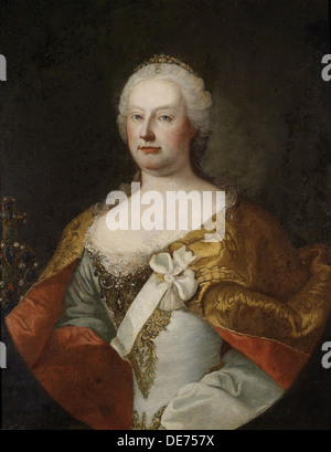 Porträt der Kaiserin Maria Theresia von Österreich (1717-1780), 1750er Jahren. Künstler: Meytens, Martin van, der jüngere (1695-1770) Stockfoto