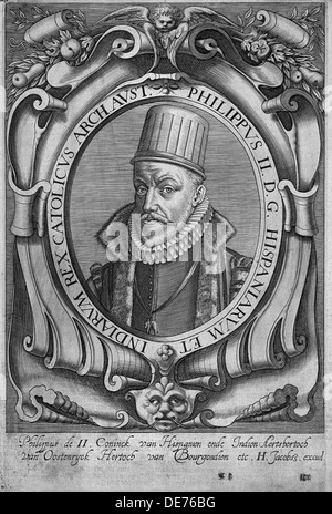 Porträt von Philipp II. (1527-1598), König von Spanien und Portugal. Künstler: Benaglia, Giuseppe (1796-1830) Stockfoto