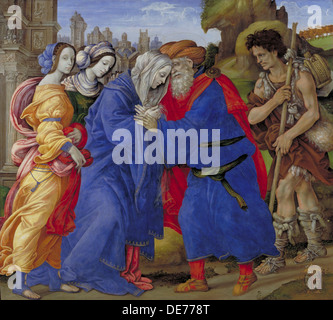 Sitzung des heiligen Joachim und Anna am Golden Gate, 1497. Künstler: Lippi, Filippino (1457-1504) Stockfoto