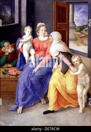 Die Heilige Familie mit Johannes dem Täufer als junge und Saint Elizabeth, 1556-1557. Künstler: Vasari, Giulio (1498-1575) Stockfoto