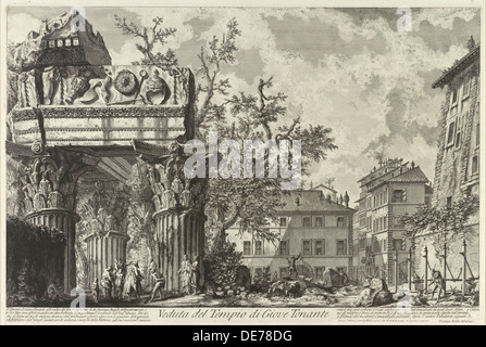 Vedute mit dem Tempel des Jupiter Tonans, c. 1755. Künstler: Piranesi, Giovanni Battist (1720-1778) Stockfoto