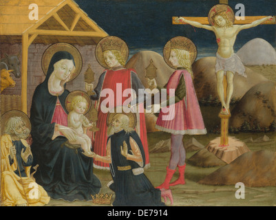 Die Anbetung der Könige, und Christus am Kreuz, ca 1470. Künstler: Bonfigli, Benedetto (1420-1496) Stockfoto