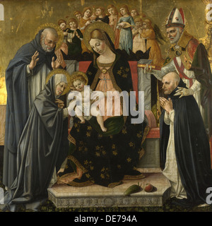 Die mystische Hochzeit Heilige Katharina von Siena, c.1490-1495. Künstler: Lorenzo d ' Alessandro (ca. 1445-1503) Stockfoto