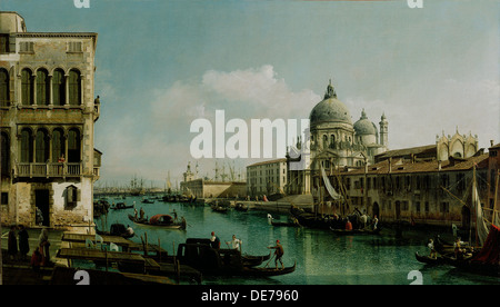 Blick auf den Canal Grande und der Punta della Dogana, ca 1743. Künstler: Bellotto, Bernardo (1720-1780) Stockfoto