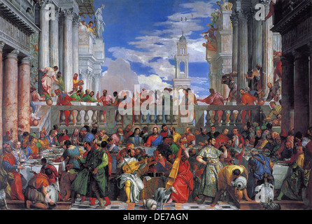 Das Hochzeitsfest in Kana, 1563. Künstler: Veronese, Paolo (1528-1588) Stockfoto