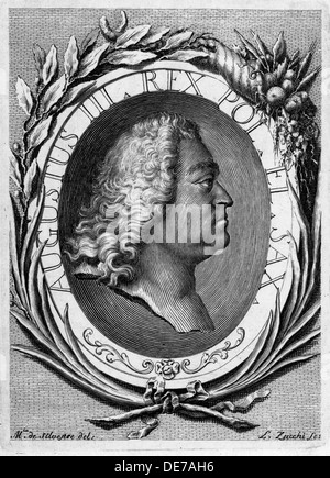 Porträt des Kaisers Augustus III von Polen. Künstler: Zucchi, Lorenzo (1704-1779) Stockfoto