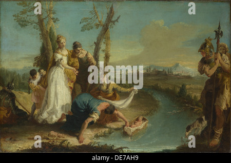 Die Feststellung des Moses, nach 1740. Künstler: Zugno, Francesco (1709 – 1787) Stockfoto