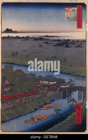 Yanagishima Insel (100 berühmte Ansichten von Edo), 1856-1858. Künstler: Hiroshige, Utagawa (1797-1858) Stockfoto