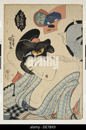 Coming Out Vorbereitung. (Wettbewerb von schönen Frauen), c. 1830. Künstler: Kunisada (Toyokuni III), Utagawa (1786-1865) Stockfoto