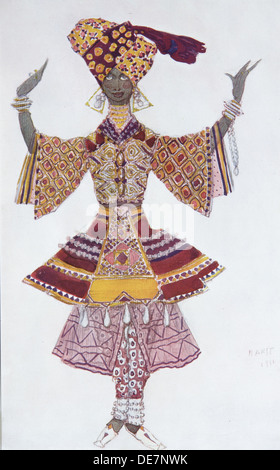 Kostüm-Design für das Ballett blau Gott durch R. Hahn, 1912. Künstler: Bakst, Léon (1866-1924) Stockfoto