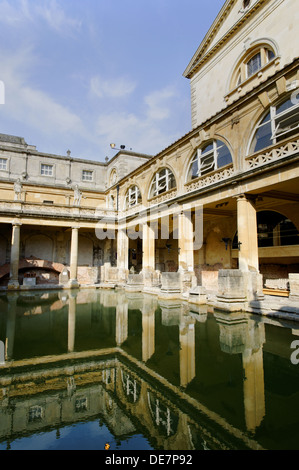 Römische Badehaus, Römische Bäder, Badewanne, Somerset, England, UK, GB. Stockfoto