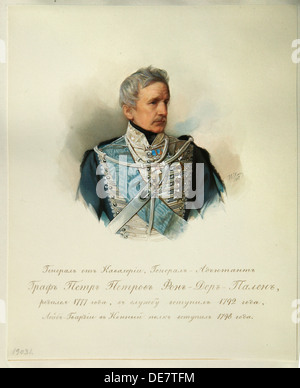 Portrait von General Graf Peter Petrowitsch von der Pahlen (1777-1864) (Aus dem Album der Kaiserlichen Horse Guards), 1846-1849. Artist: Hau (Gau), Vlad Stockfoto