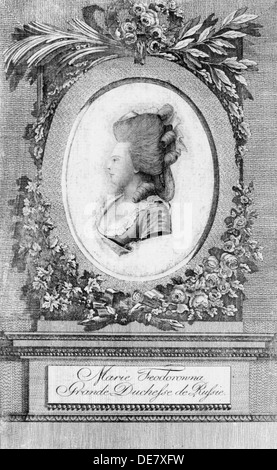 Portrait von Großherzogin Maria Fjodorowna (Sophie Dorothea von Württemberg (1729-1828), 1781. Stockfoto