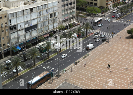 Rabin-Platz gesehen vom Dach des Rathauses, Tel Aviv, Israel Stockfoto