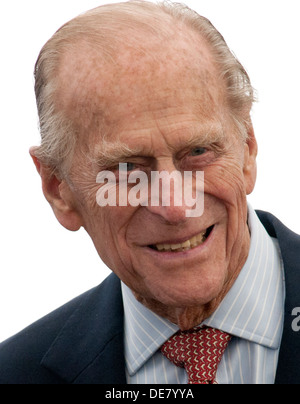 Seine königliche Hoheit Prinz Philip, Duke of Edinburgh, 93, besucht SS Robin die Welten älteste komplette Dampfschiff, Victoria Docks, London, England. Stockfoto
