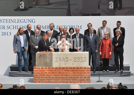 Berlin, Deutschland, den Grundstein für das Berliner Schloss Humboldt-Forum Stockfoto