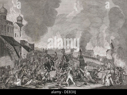 Brand von Moskau am 15. September 1812 (die Franzosen in Moskau), 1812-1823. Stockfoto