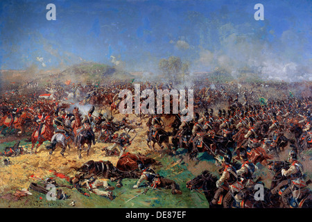"Die Schlacht von Borodino am 26. August 1812. Dritter französischer Angriff ", 1913. Künstler: Franz Roubaud Stockfoto