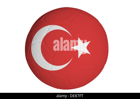 Türkische Flagge Grafik auf Fußball Stockfoto